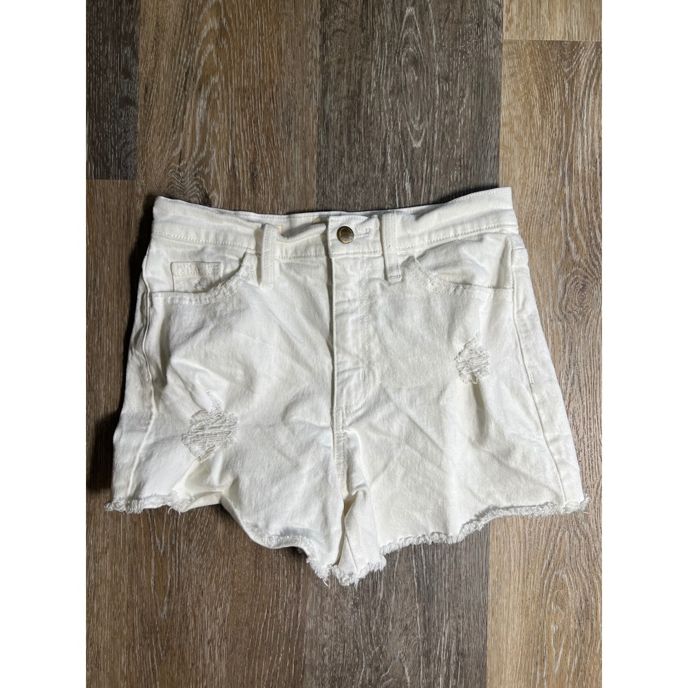 Universal Thread Denim Shorts Womens 4R White Excellent Distressed High Rise